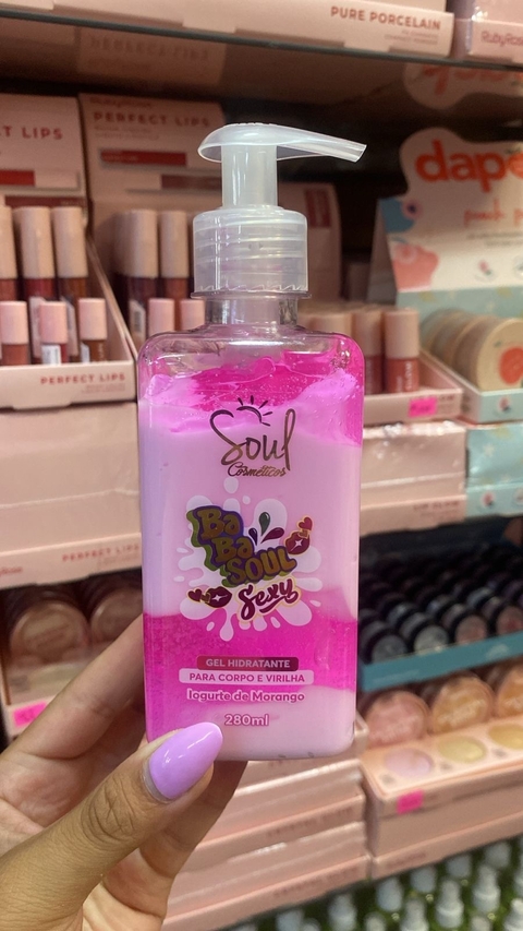 Gel Hidratante Corpo e Virilha BabaSoul Iogurte de Morango - Unidade - comprar online