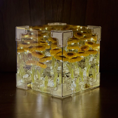 Espejo Cubo Girasoles | Infinitos Tuluma - comprar online