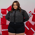 Short jeans preto com elastano extra plus size
