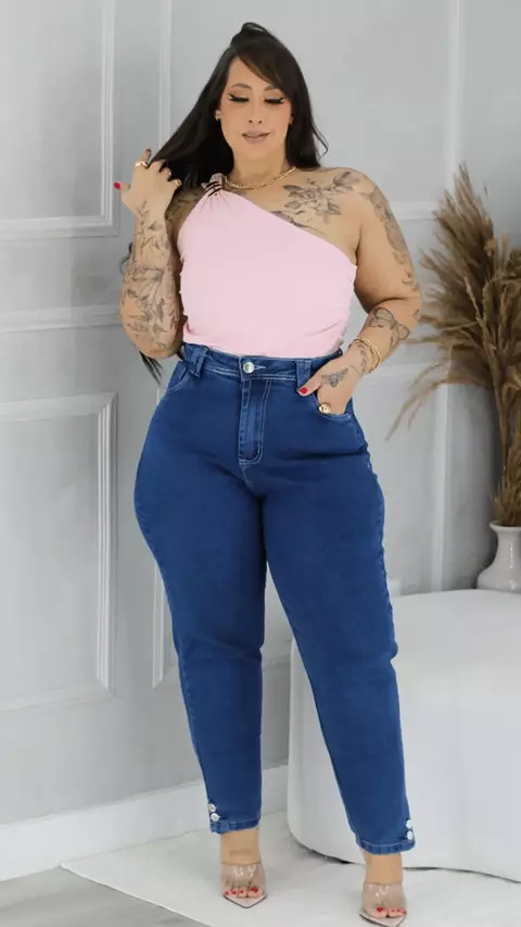 Calça Mom Jeans Cintura Alta