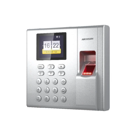 Terminal de control de acceso Hikvision DS-K1T8003MF con huella y tarjeta Mifare (pantalla LCD 2,4")