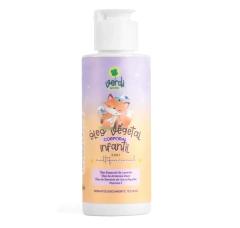 Óleo Vegetal Corporal Infantil com Óleo essencial de Lavanda, Óleos de Amêndoa Doce, Semente de Uva e Algodão e Vitamina E