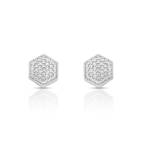 Brinco Hexágono Cravejado