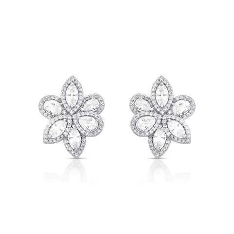 Brinco Pétalas Cravejadas - Cristal - comprar online