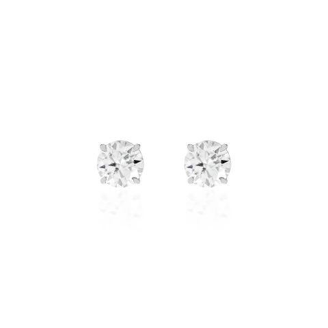 Brinco Solitário Moissanite 10mm Prata 925