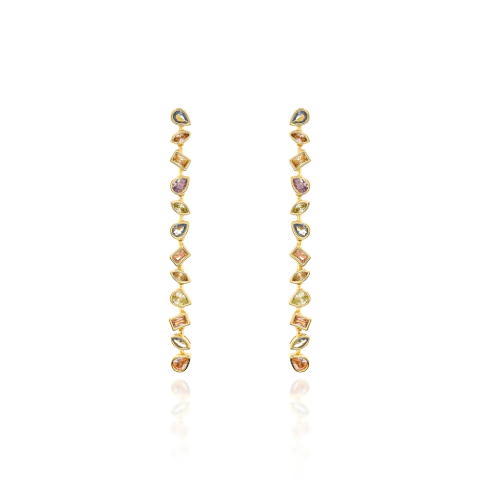 Brinco Linear com Lapidação Inglesa Prata 925