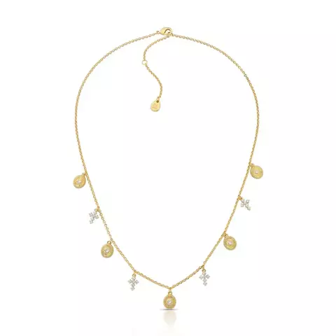 Colar Medalhas com Ponto de Luz e Cruz - comprar online