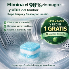 Lavarropa limpio: 12 pastillas elimina el olor desde la raiz en 45 min - comprar online