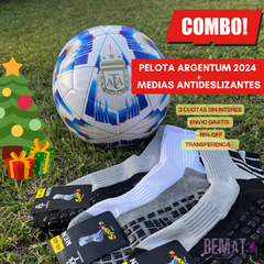 Pelota ARGENTUM 2024 + PACK X3 MEDIAS ANTIDESLIZANTE