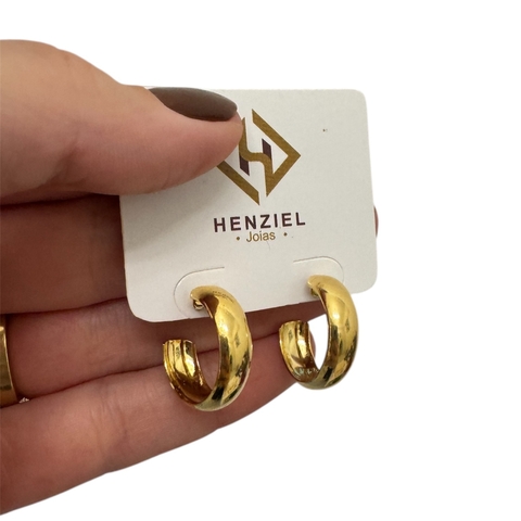 Brinco Argola Concava Pequena - 1,9cm - BLACK - comprar online