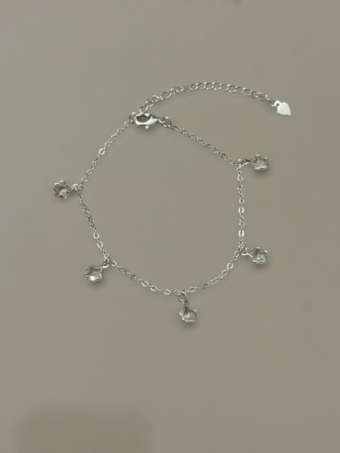 PULSEIRA 5 PINGENTE FLOR PEQUENA CRISTAL