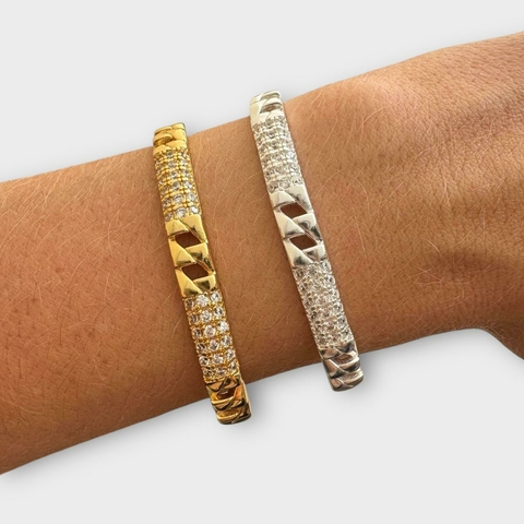 BRACELETE CORRENTE CRAVEJADA