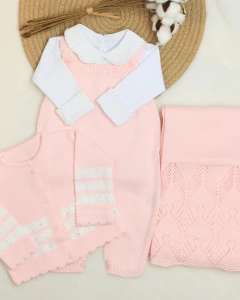Saída Maternidade Rosa com Perola - 3 peças - comprar online