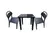Combo 2 Sillas Canada Mascardi 1 Mesa Cuadrada Encastrable Color Negro
