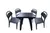 Combo 4 Sillas Canada Mascardi 1 Mesa Cuadrada 75x75 Color Negro