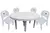 Combo 4 Sillas Canada Mascardi 1 Mesa Redonda de 7 Patas Color Blanco