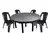 Combo 4 Sillas Capri Mascardi 1 Mesa Redonda de 7 Patas Color Negro