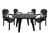 Combo 4 Sillas Caribe Mascardi 1 Mesa Redonda 100Cm Color Negro