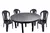Combo 4 Sillas Reina Mascardi 1 Mesa Redonda de 7 Patas Color Negro
