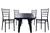 Combo 4 Sillas Tiffany Mascardi 1 Mesa Cuadrada 75x75 Color Negro
