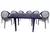 Combo 6 Sillas Aruba Mascardi 1 Mesa Rectangular Encastrable Color Negro