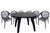 Combo 6 Sillas Aruba Mascardi 1 Mesa Redonda 100Cm Color Negro