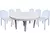 Combo 6 Sillas Barcelona Mascardi 1 Mesa Redonda de 7 Patas Color Blanco