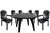 Combo 6 Sillas Caribe Mascardi 1 Mesa Redonda 100Cm Color Negro