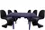 Combo 6 Sillas Phantom Mascardi 1 Mesa Rectangular Encastrable Color Negro