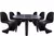 Combo 6 Sillas Phantom Mascardi 1 Mesa Redonda 120Cm Color Negro