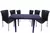 Combo 6 Sillas Presidente Mascardi 1 Mesa Rectangular Encastrable Color Negro
