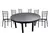 Combo 6 Sillas Tiffany Mascardi 1 Mesa Redonda de 7 Patas Color Negro