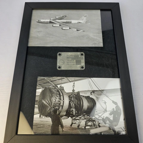 Placa Identificação turbina B-52G USAF Estado Unidos Original