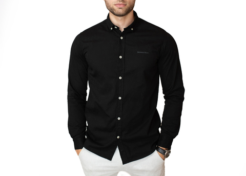 Camisa Sarja Lavada Preta