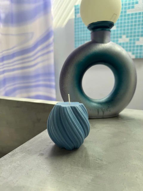 Vela Espiral chica azul