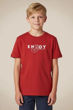 Camiseta Infantil Menino Enjoy Skate Reserva Mini Vermelha 98986