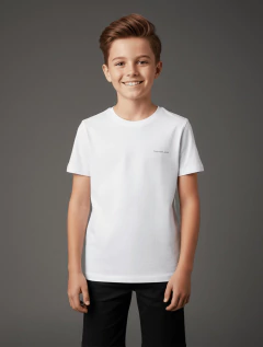 Camiseta Infantil Menino Calvin Klein Branca CKJJ122