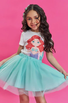 CJ.BLUSA PEQUENA SEREIA E SAIA TULE