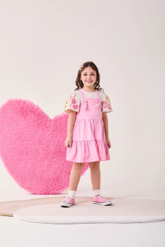 Conjunto Infantil Menina Blusa do Pooh e Salopete Bimbi FA406