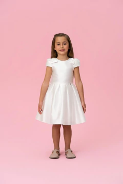 Vestido Menina Infantil Off White Laços Mon Sucré 133128270