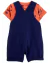 Set 2 piezas enterito y remera manga cortas Naranja palmeras - comprar online