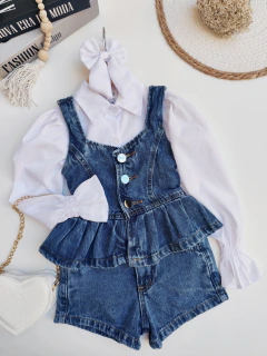CONJUNTO PEPLUM JEANS PREMIUM - loja online
