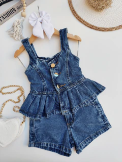 CONJUNTO PEPLUM JEANS PREMIUM - comprar online