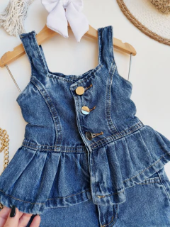 CONJUNTO PEPLUM JEANS PREMIUM na internet