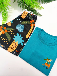 Imagem do CONJUNTO TACTEL CAMISA - SELVA NOTURNA