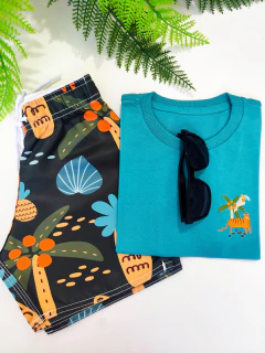 CONJUNTO TACTEL CAMISA - SELVA NOTURNA