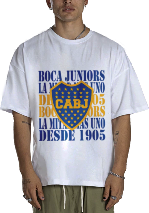 Remera Algodon Urbana De Adulto De Boca Juniors 19 Modelos - comprar online