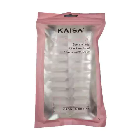 POSTIÇA INTEIRA SOFT GEL STILETO TRANSPARENTE 240UN KAISA