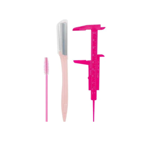 Kit para Sobrancelhas com Paquímetro, Navalha e Escovinha