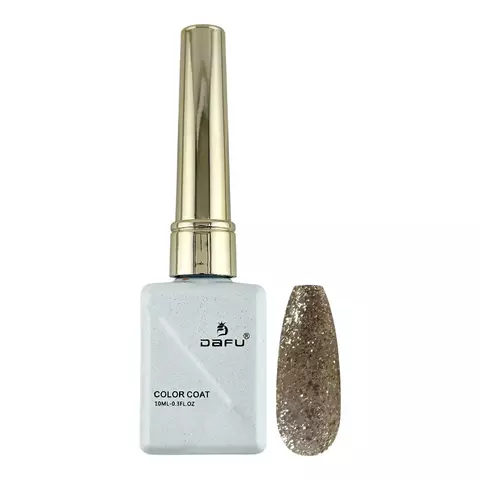 ESMALTE EM GEL DAFU DOURADO COM CLITER TAMPA DOURADA - M079 -10ML